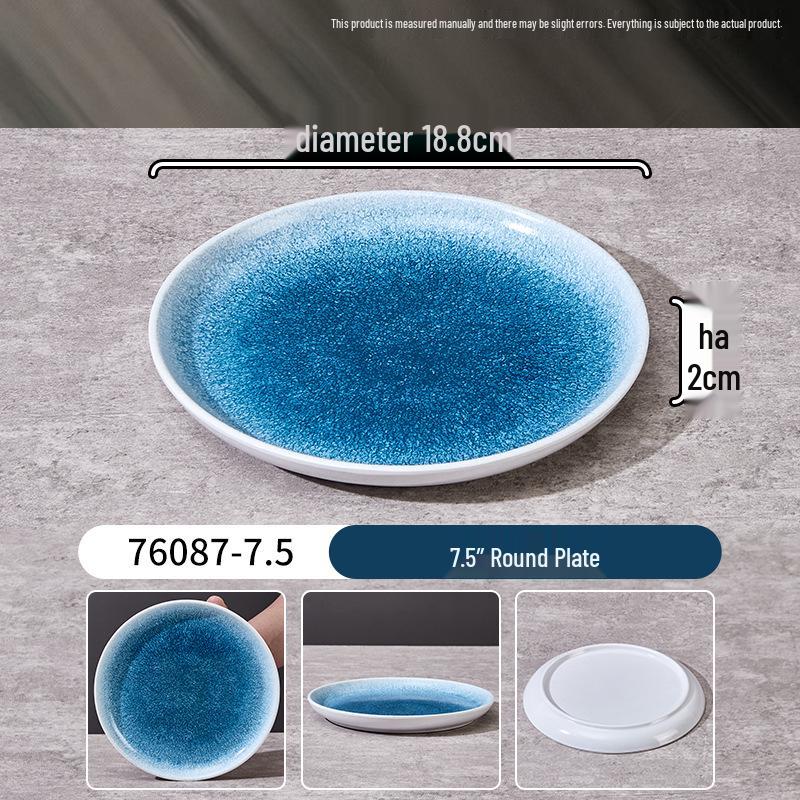 

Durable Melamine Porcelain-Style Plates for Hot Pot, Side Dishes, Stir-Fry, Steak, Pasta, and BBQ Grills