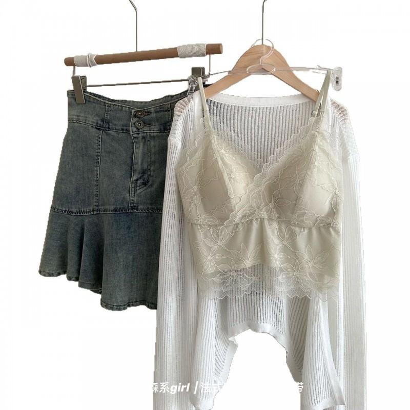 Embroidered Lace Push Up Cami Top Padded Bralette Sexy Daily Wear Women