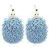 2Pcs Cute Hedgehog Hand Towel Coral Velvet Design with Hanging Rope Absorbent