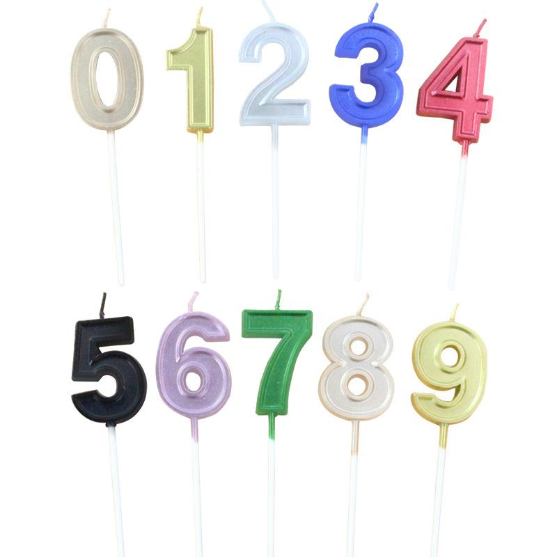 

Birthday Digital Candle Cake Decoration for One Year 0-9 Party Children s Cake Baking Dress Up Age Digital Candle K3 suction card red number 9