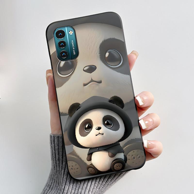 For Nokia G21 G11 Plus Case Cute Love Rabbit Cartoon Black TPU Silicone Soft Cover For NokiaG21 G 11 G11Plus Bumper Phone Case