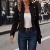Winter Solid Color Slim Fit Versatile Double-Breasted Blazer Jacket for Women