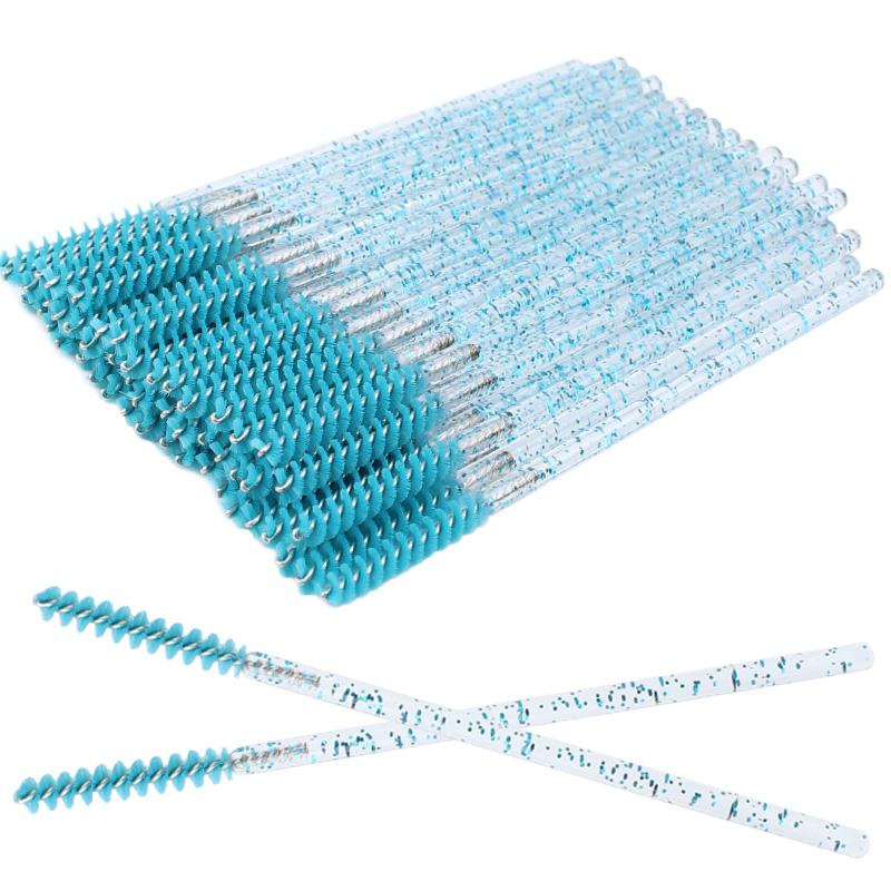 50pcs Disposable Skinny Mascara Wands Mini Crystal Eyelash Brushes Micro Brush Lash Extension Supplies Mini Lash Brush eyelashes