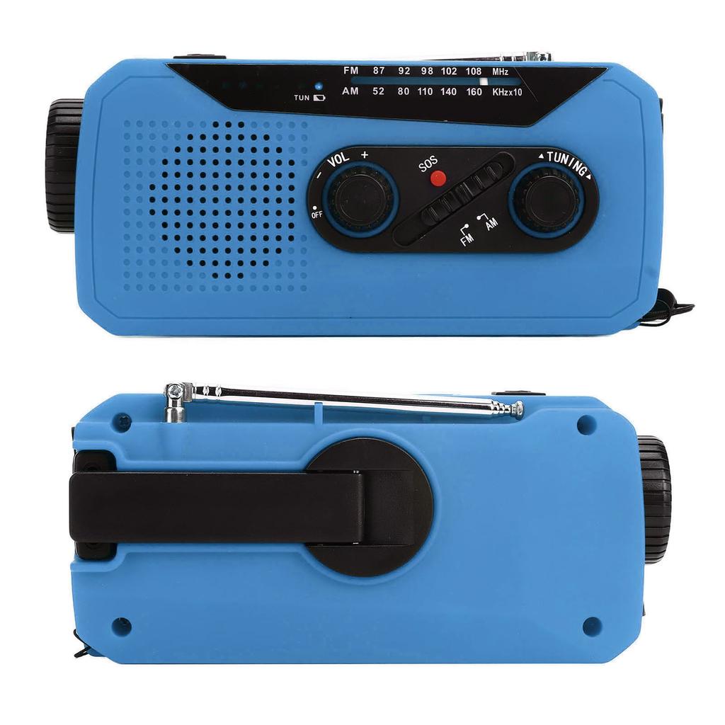 Notradio Handkurbel Stromerzeugung Solarradio mit LED-Taschenlampe 2000mAh Aufladung für Camping