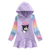 Girls' Kuromi Cotton Hoodie Dress for Autumn and Spring