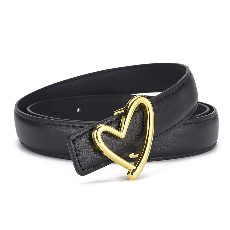 

1pcs Women s Belt Fashionable Heart-Shaped Buckle Belt High-End Pu Leather Thin Belt Casual Versatile Trend Jeans Ladies Belt 110cm чорний