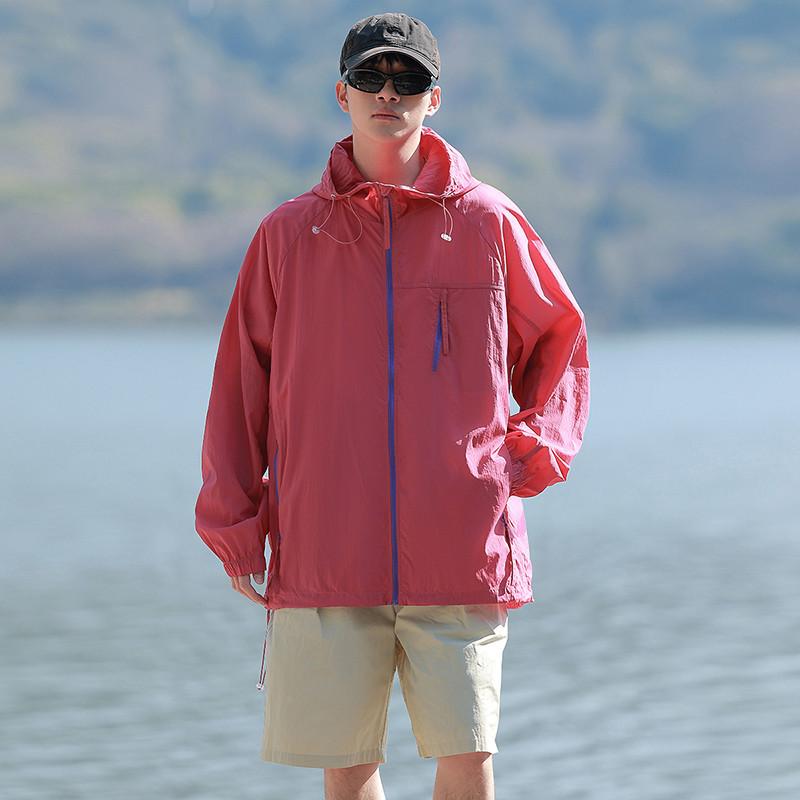 UPF10 + Sunscreen Top Jacket Men's Summer Ice Silk Hooded Sports Fishing Sunscreen Clothing Outdoor Light Sunscreen Clothing Women