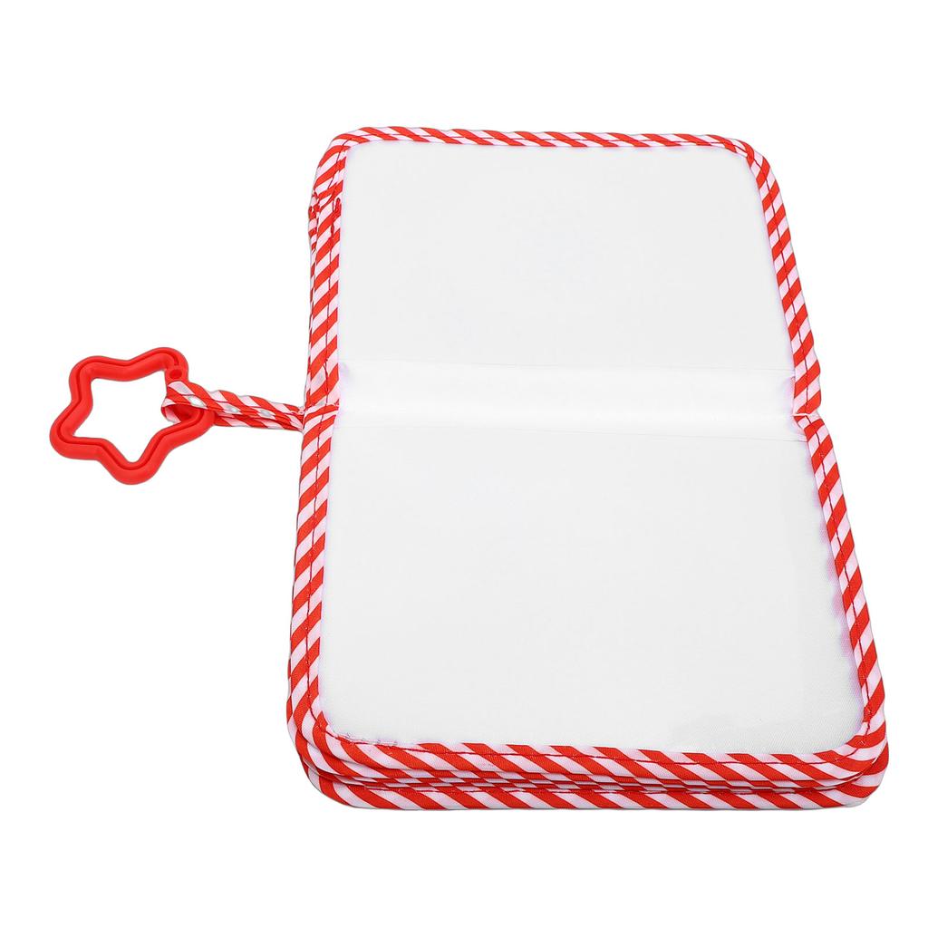My First Photo Album Strawberry Pattern Soft Cloth Photo Book with Safe Mirror for 17 Photos