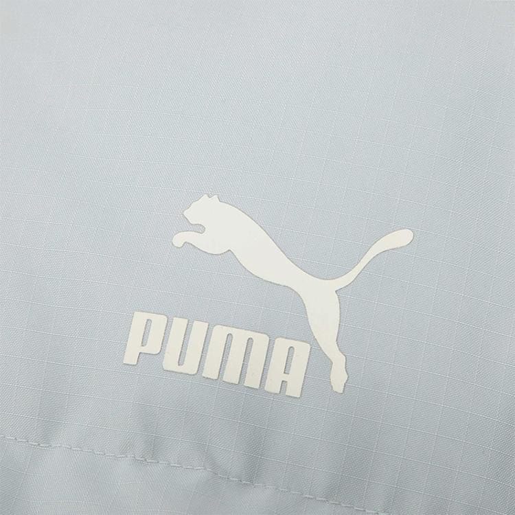 Puma Solid Color Minimalist Brand Logo Hooded Zipper Down Jacket Men Outerwear Sky-Blue 625526-10