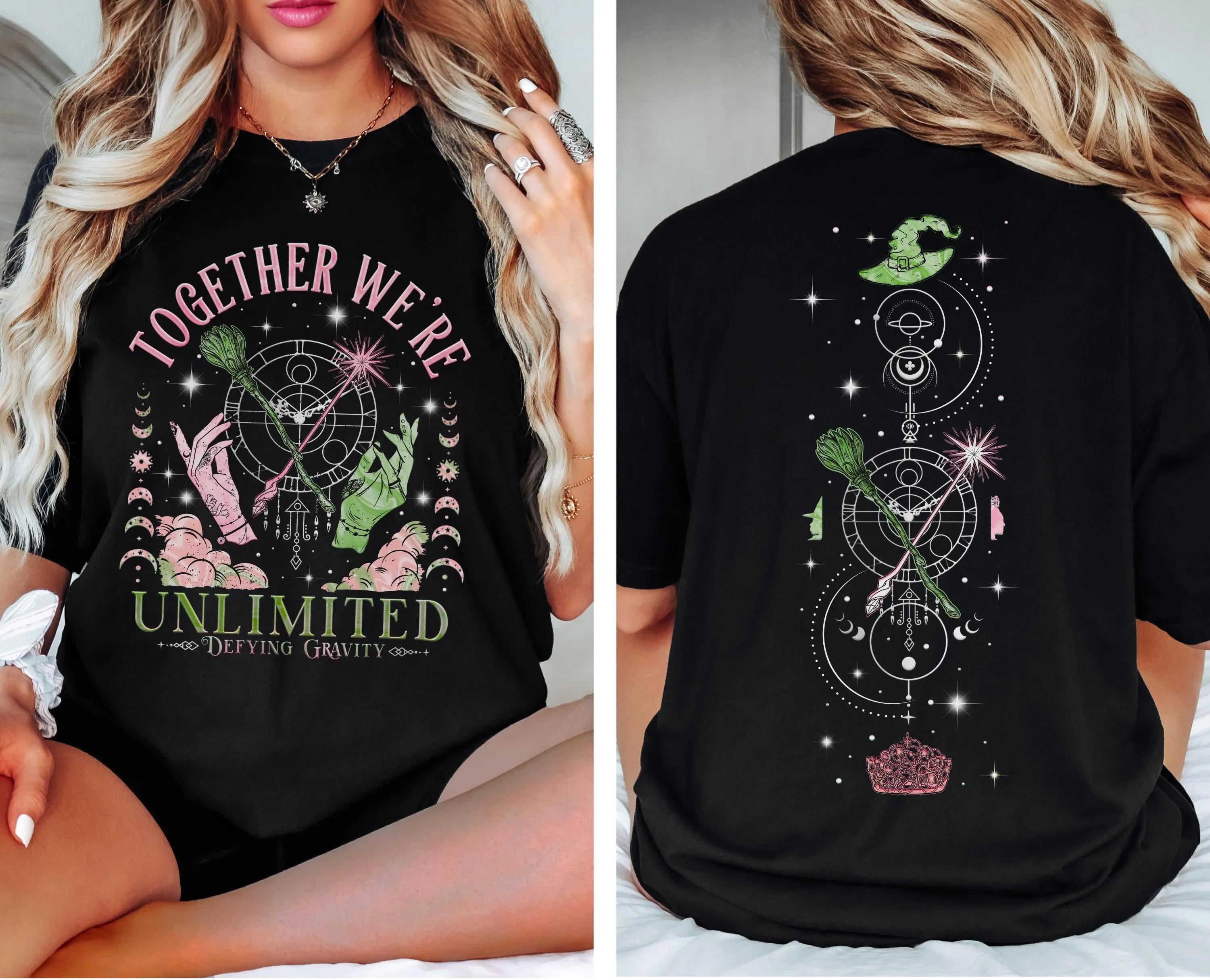 Together Were Unlimited Shirt Defy Gravity Shirt Wicked Witchcore Gift Pink Green Wicca Shirt Wizard Movie Fan Apparel S