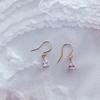 14K Gold-plated Emerald Zircon Water Drop Ear Hooks Retro Style Original Handmade Earrings Elegant Style Light Luxury