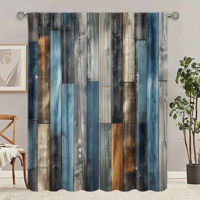 2pcs- Serene Irregular Polyester Curtains, Pole Bag Curtains 42*84, Bedroom, Living Room, Home Room Decoration