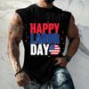 Men's Sleeveless Muscle Tank Top Casual Loose Fit Athletic Workout Shirt with Labor Day Graphic Print for Summer Outdoor Activities