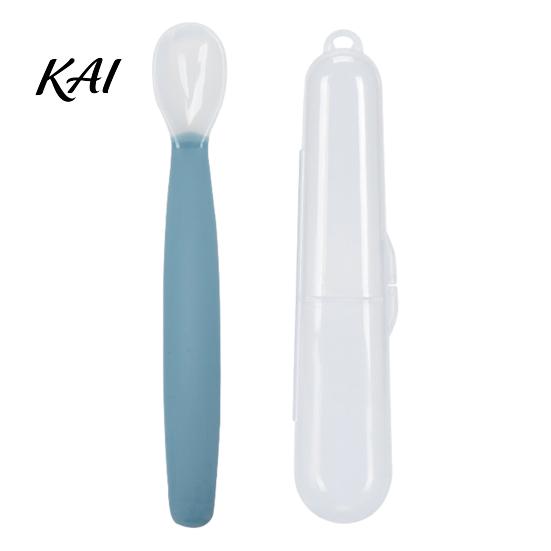 Safe Kitchenware for Kids Silicone Baby Feeding Spoon, Soft Non Slip Training Utensil, Easy BPA Free Utensils Cleaning Complementary Spoon Infants And