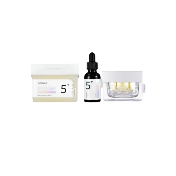 Numbersin No.5 Glutathione C 3-Step Set (Film Pad 70ea + Ampoule 30ml + Cream 50ml), 1ea
