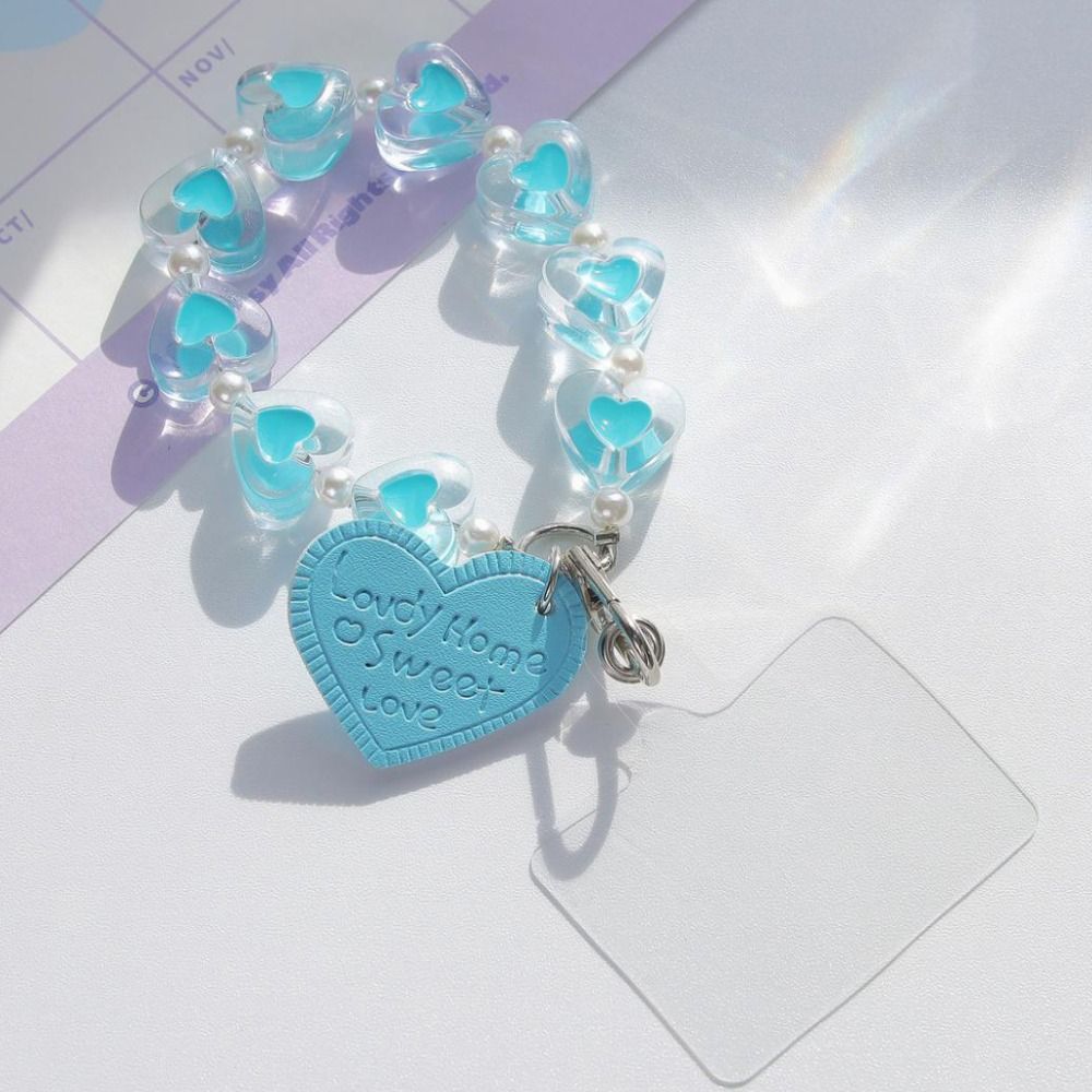 Love Beads Mobile Phone Lanyard Short Style Phone Anti-Lost Bracelet Cellphone Strap  Hanging Cord