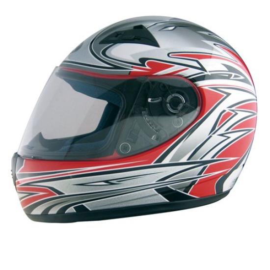 TNK Kogyo Speed Pit Full Face 51078 ZK-1 Kids' Helmet, Red/Silver (54-56)