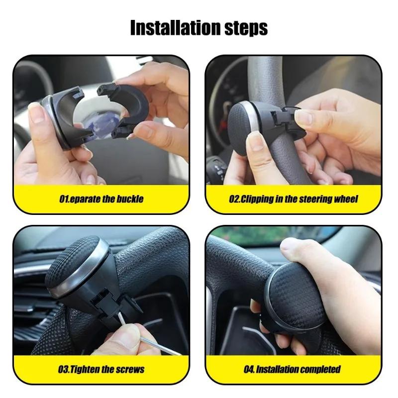 Buton Volan Antiderapant Auto Universal Booster Volan Rotație 360 Grade Silicon Buton Volan pentru Conducere cu O Mână