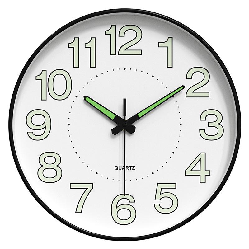 Luminous Wall Clock Bedroom Silent Clock Home Living Room Clock Wall Hanging Simple Quartz Clock 14 Inches 35CM
