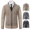 Autumn Winter Cashmere Padded Warm Casual Men's Knitted Sweater Coat