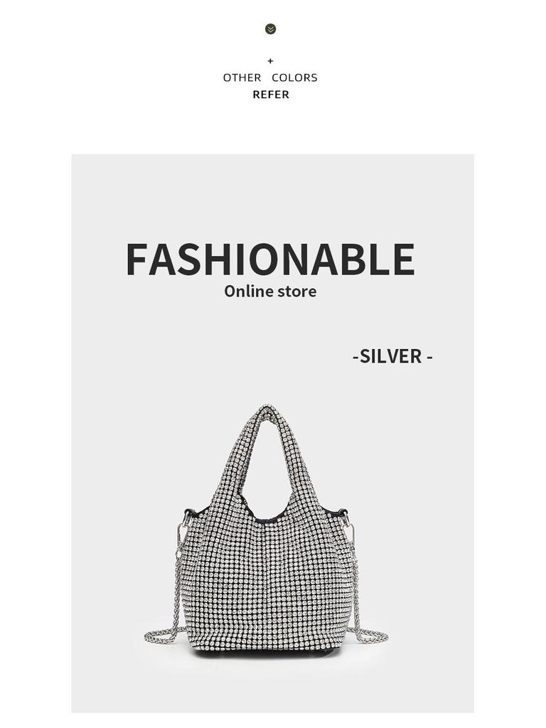 Cross-Border Rhinestone-Full Women's Evening Handbag: Shiny Diamond Inlaid Chain Shoulder/Crossbody Bag