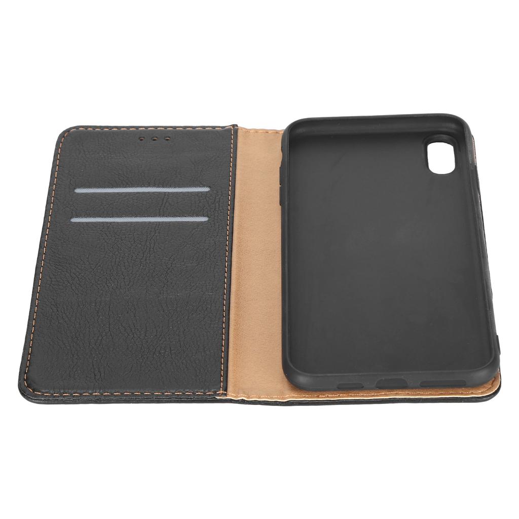 PU Leather Wallet Flip Cover with Credit Card Slot Magnetic Closure Shockproof Case for IPhone XS MAX