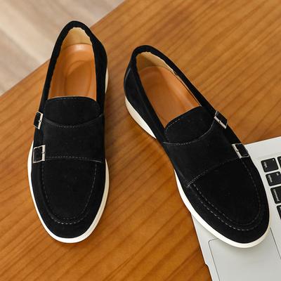 Neue Herren Spitzschuhe Suede Leder Kleider Freizeitschuhe Herren Monk Strap Loafer Hochzeitskleid Business Heimkehr Schuhe