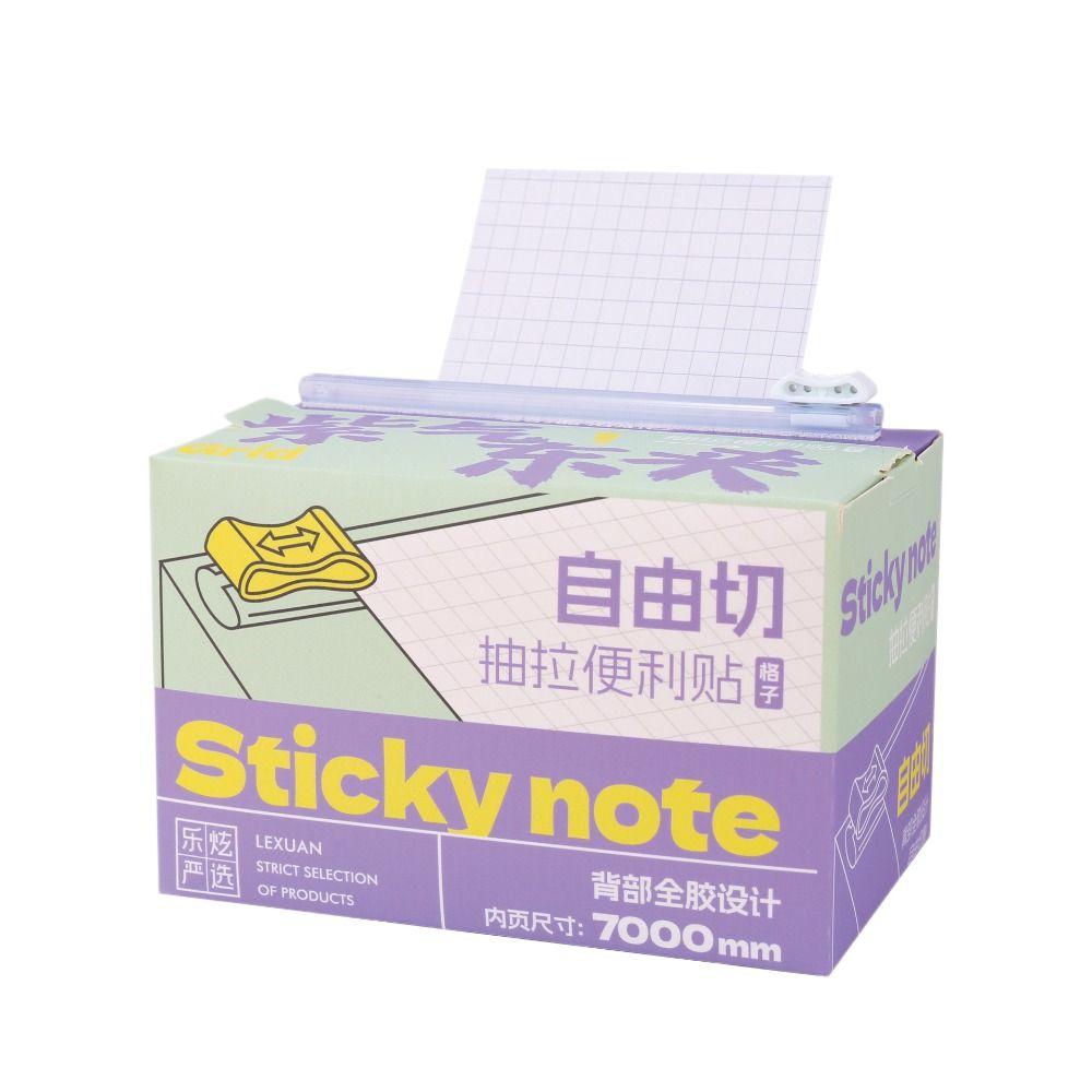 High Quality 7M Pull-out Sticky Notes Free-cut Grid/Horizontal/Blank Memo Pad Full Adhesive DIY Message Stickers Students