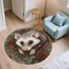Pinecone Animals,Round Area Rug,Carpet Rug for Living Room Bedroom Sofa Playroom Decor,Non-slip Floor Mat