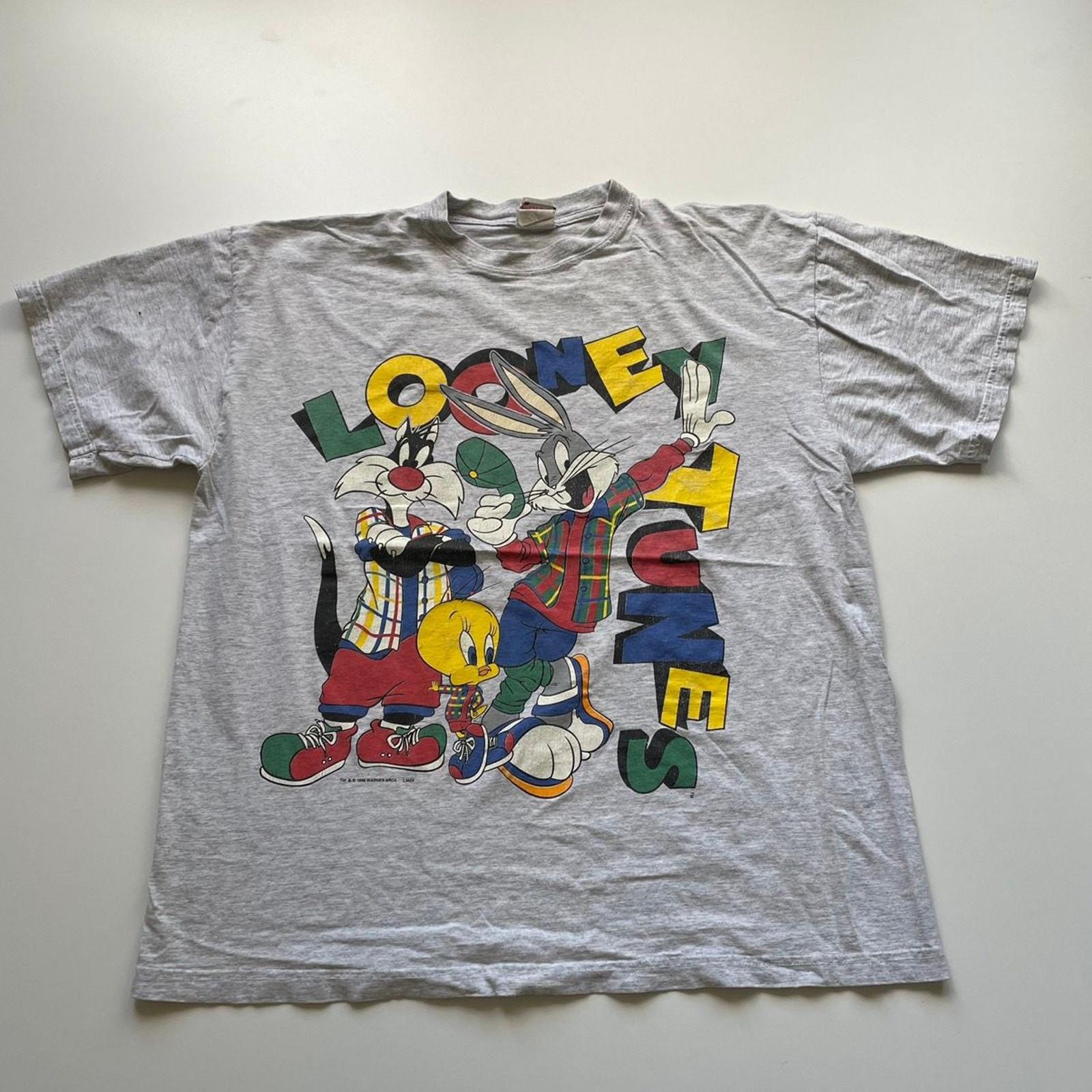 Vintage 1990s Looney Tunes Bugs Bunny Tweety Sylvester Graphic T Shirt Men s XL Unisex T-Shirt XXXXL