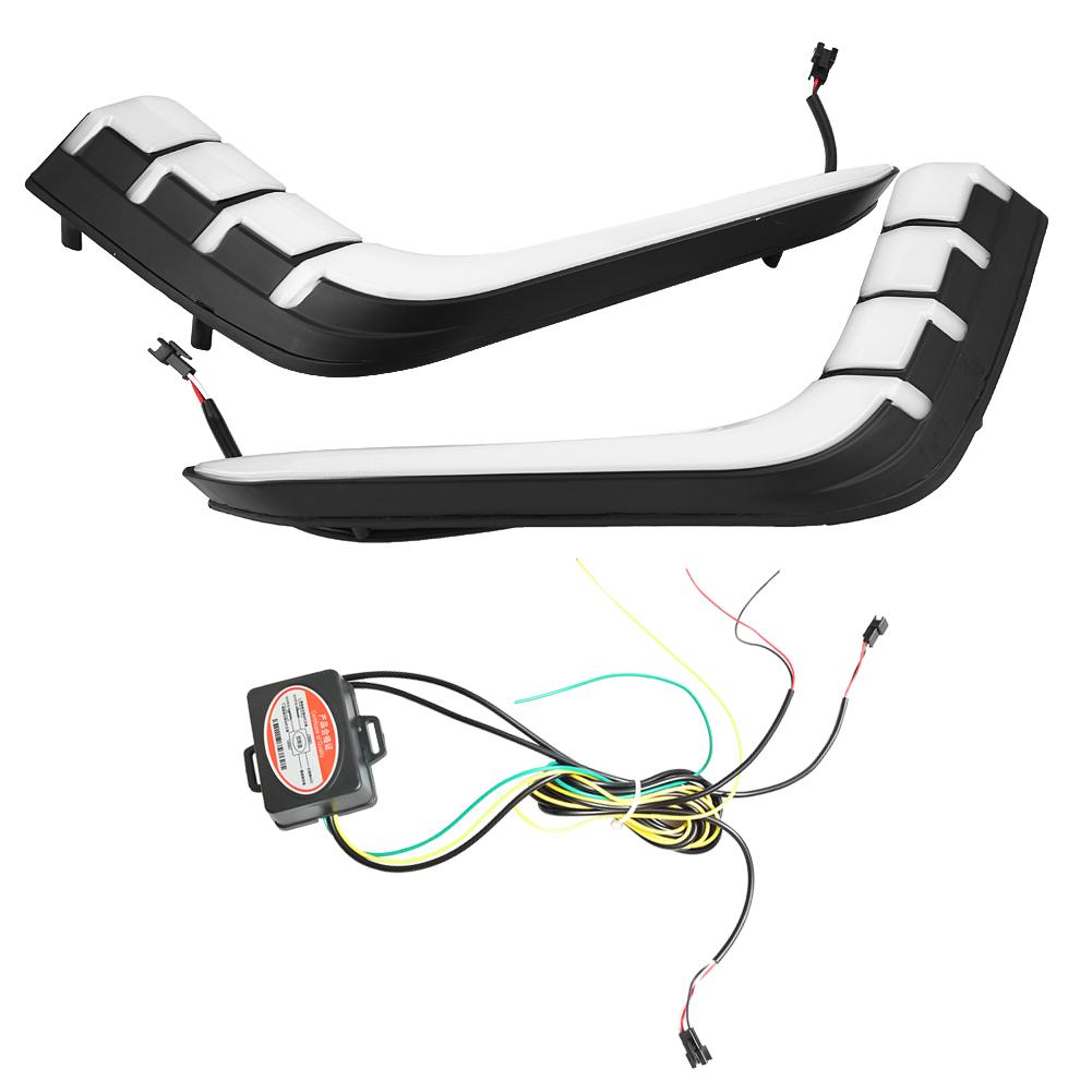 1Pair Car Daytime Running Light Turn Signal 2 Color DRL LED Fog Lamp for Suzuki Swift 14 16