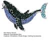 Vintage Lapel Pin Women Rhinestone Whale Brooch, Sea Animal Decorative Badge Shape Brooch Pin, Sweater Cardigan Coat Dress Jewelry Accessories Fashion