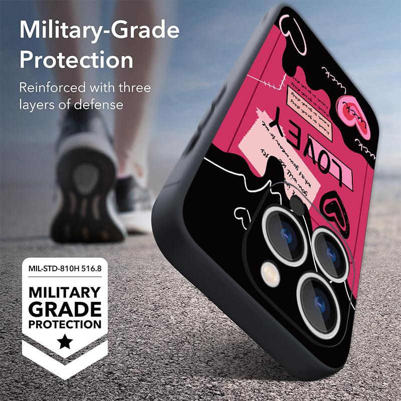 For iPhone 17 Pro Max Case Luxury Love Hearts Pattern Magnetic For Magsafe Soft Cover For iPhone 16 15 14 13 Pro Max 17E 16E