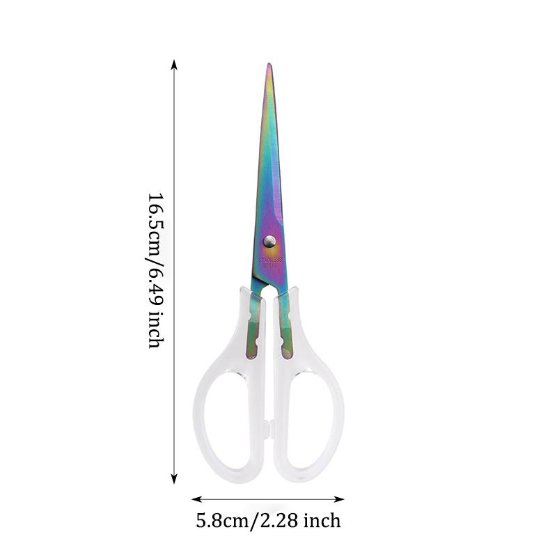 1 Pcs Office Scissors,Transparent Handle Scissors Anti Rust,Handmade Diy Domestic Office Stationery,Paper Cut Pruning ZS-17