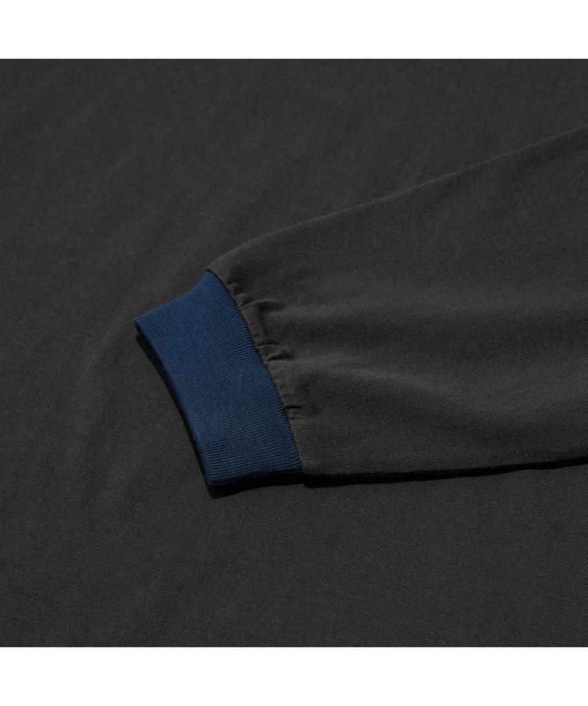 Dyutelo Neck Color Box Long Sleeve Tee Vintage Black