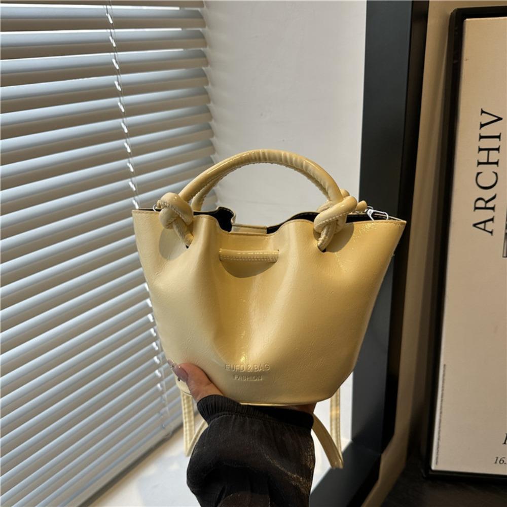Korean Leather Bucket Bag Small Women’s Handbag Fashion Single Shoulder Bag  Female