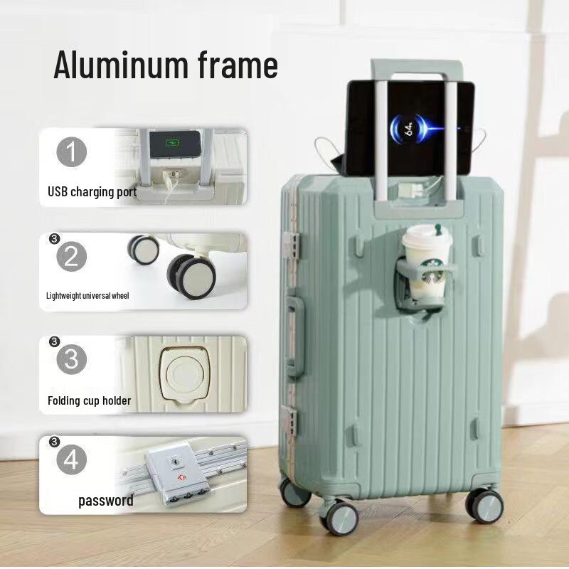 OEING 007 Multifunctional Aluminum Frame Luggage 28 inch