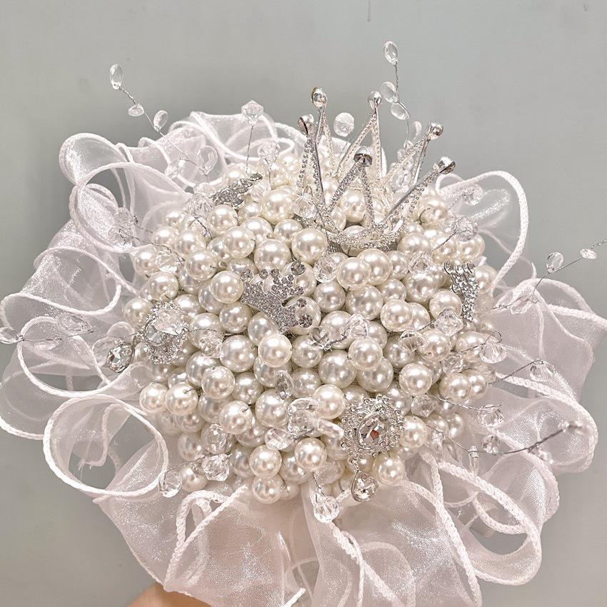 Golden Bridal Bouquet DIY Kit - Pearl Scepter Design