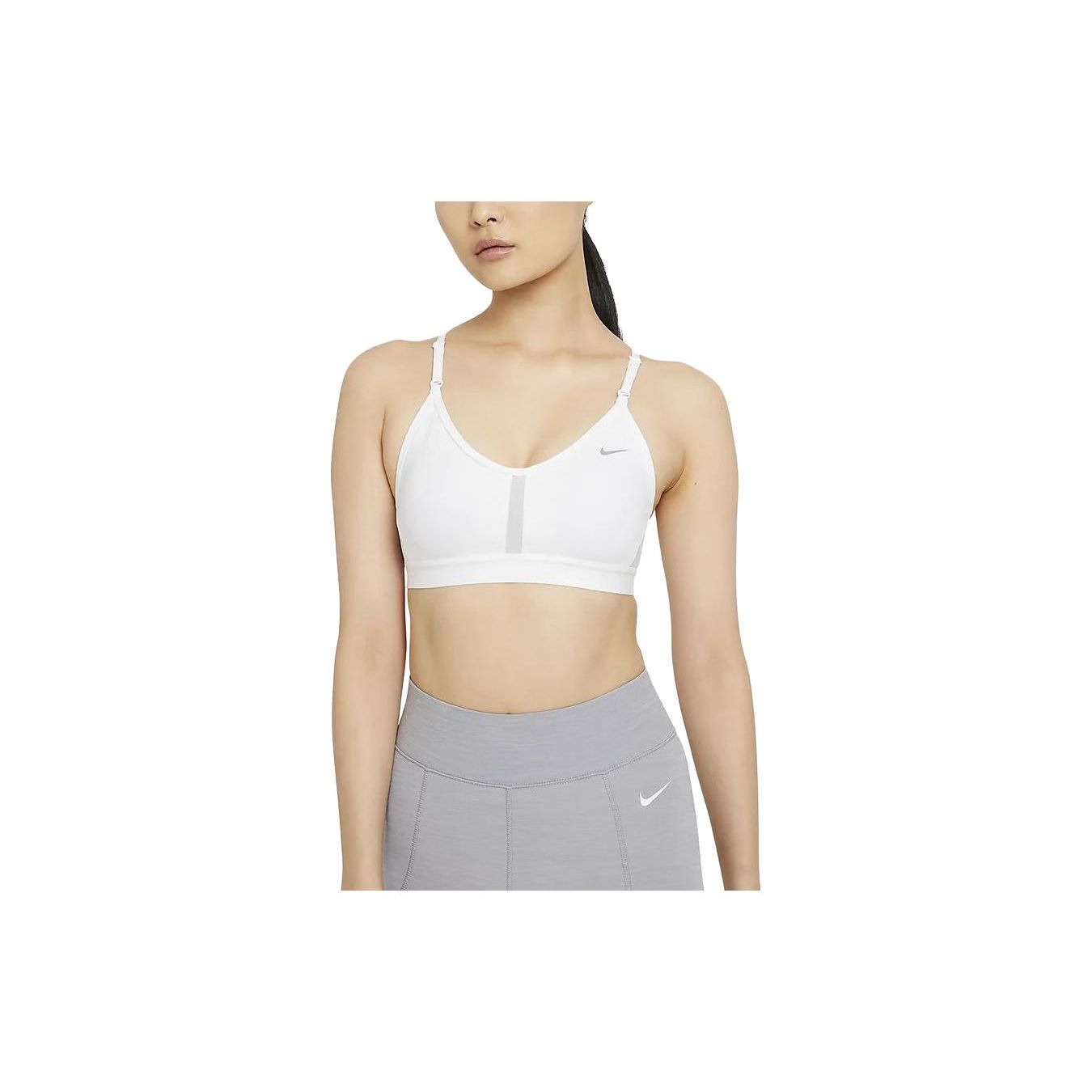 Nike Indy Light Support Sports Bra White Black For Women CZ4457-100 S