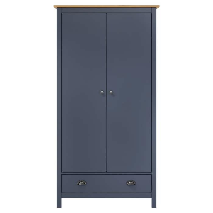 Wardrobe - VIDAXL - Hill Range - Solid Wood - Grey - 2 Doors