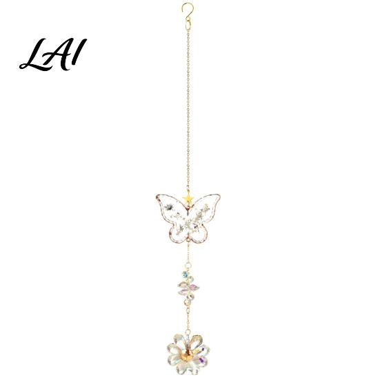 Birthday Gift for Her Butterfly Faux Crystals Suncatcher with Hook Hanging Sun Catcher Windows Sparkling Wind Glass Prism Decoration Chimes
