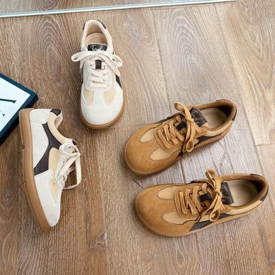Retro kleine weiße Lederschuhe Damen Herbst neue flache Sohle geneigter Kopf Sportschuhe lässige Damenschuhe vielseitige Schuhe Kinder