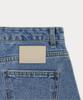 Sseomweeobeoteo Cutting Half Denim Pants - Middle Blue