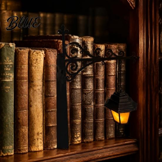 Ambient Book Light Vintage Lantern/Ghost Bookshelf Light  Metal Desk Lamp with Warm Lighting  Accent for Bookcases Retro Lovers & Library Study