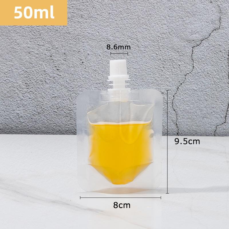 100pcs Independence Beverage Bags Transparent Self-reliance Suction Nozzle Bag Disposable Thickening Milk Tea Fruit Juice Packaging Sealing Bags