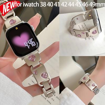 Heart Diamond Strap for Apple Watch S11 10 9 8 7 6 5 Ultra 3 SE3  Metal Bracelet For Iwatch Band 38 40 41 42 44 45 46 49mm Band