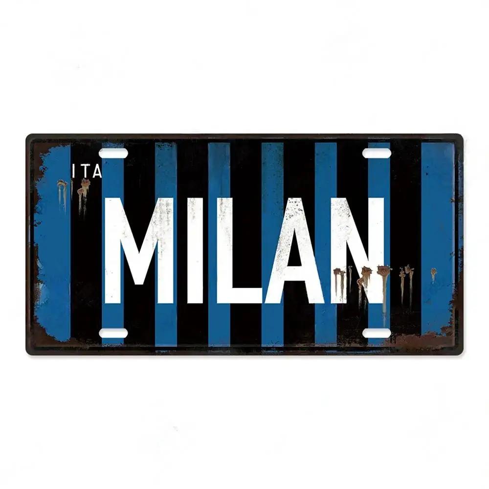 FJ Decor Italy City Metal Tin SignS Licenses Plate Plaque Vintage Wall Ari for Pub Club Man Decors