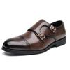 Herren Nachtclub Punk Übergröße Doppel Schnalle Brogue Leder Slipper 38-48