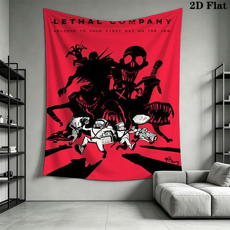 Lethal Company Wall Hanging Printed Fabric Blanket Decorative Tapestries for Bedroom Living Room Home Decor