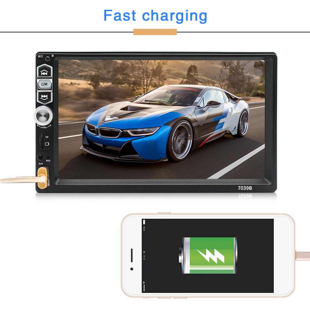 Ulepszony multimedialny samochodowy system stereo LCD Zgodny z technologią Bluetooth Dźwięk i połączenia w trybie głośnomówiącym Wbudowany mikrofon Pilot zdalnego sterowania